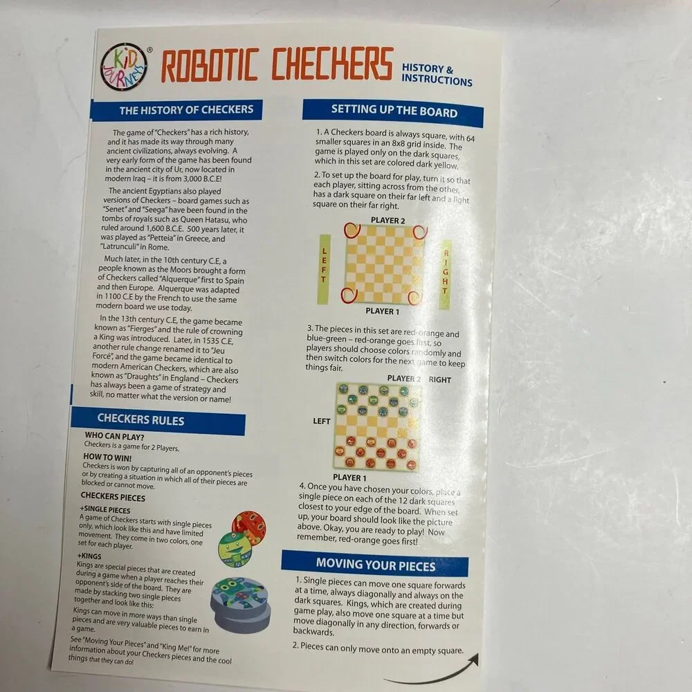 Magnetic & Portable Robotic Checkers Set by Kid Journeys